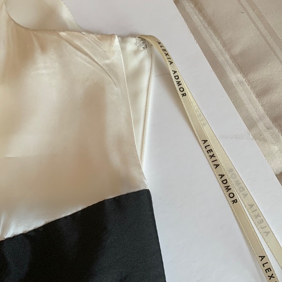 Alexia Admor Pearl Sequin Rhinestone Embellished Neck Silk Party Cocktail Dress - Picture 8 of 16